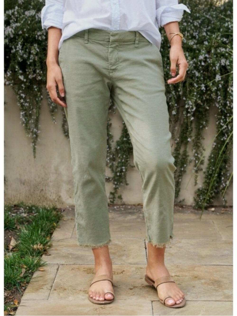 Frank & Eileen | Wicklow Italian Chino Army Green Pants Size 6